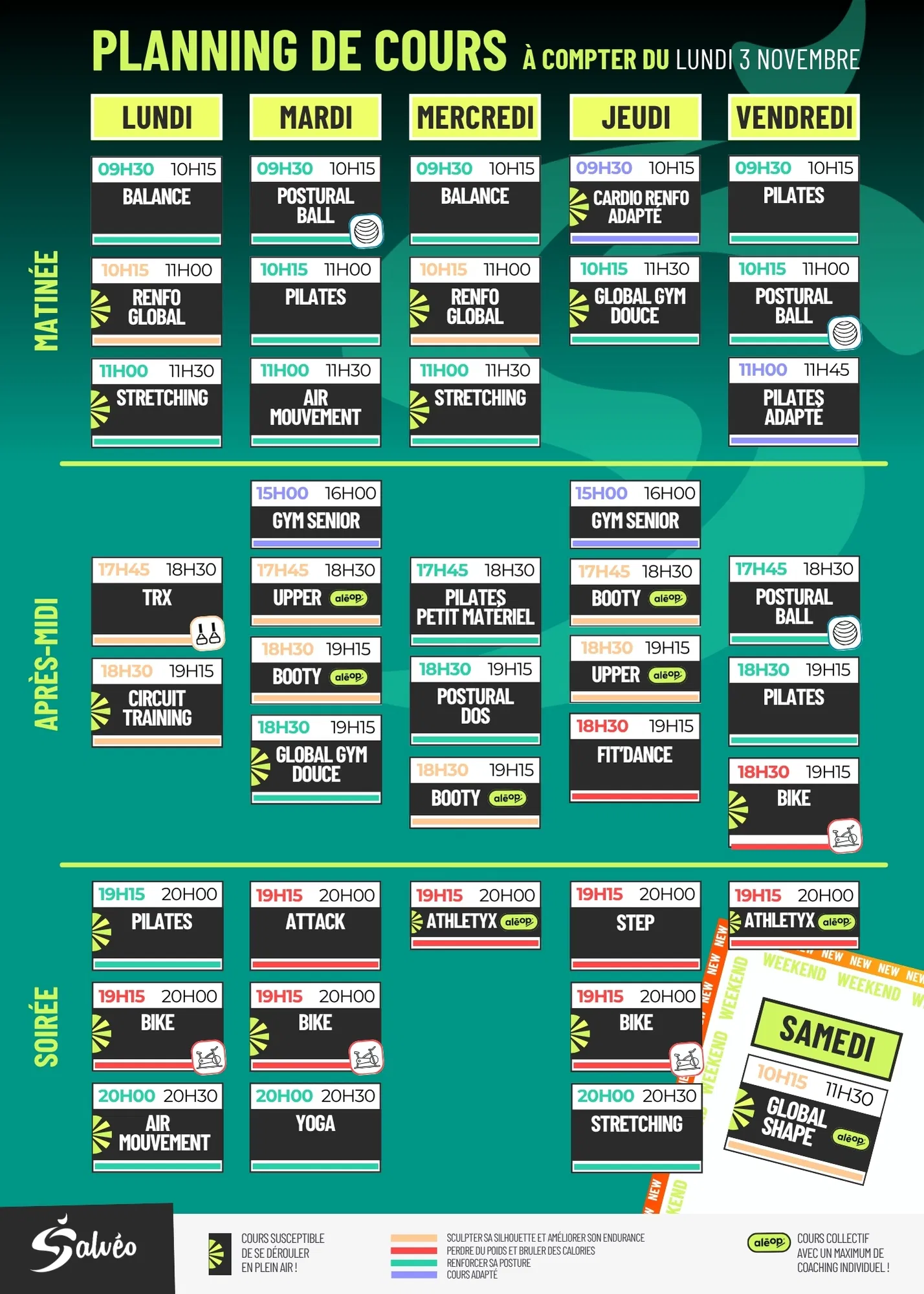 Planning Salvéo - Novembre 2025