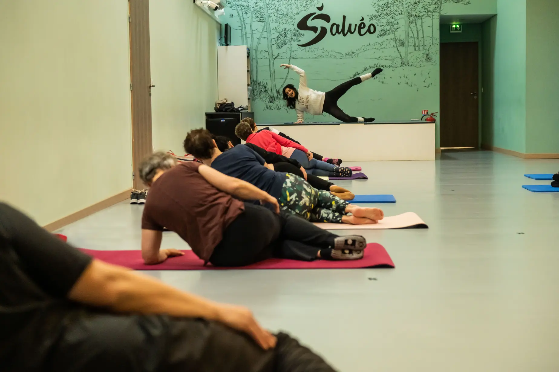 Cours collectif de pilates &agrave; Salv&eacute;o, s&eacute;ance encadr&eacute;e &agrave; Loubens en Sud Gironde
